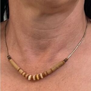 Vintage Necklace with Silver beads around the neck and Front Focal Point Beads